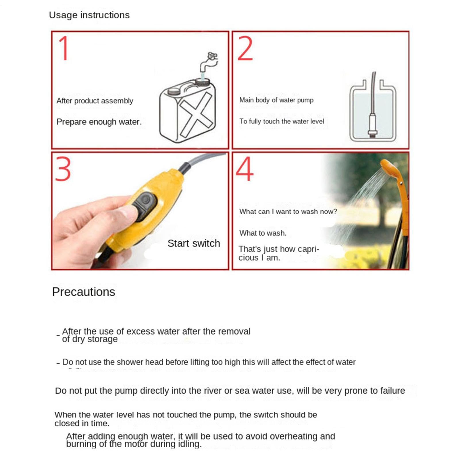 Prysznic Przenośny Wielofunkcyjny 12V Elektryczny Przenośny