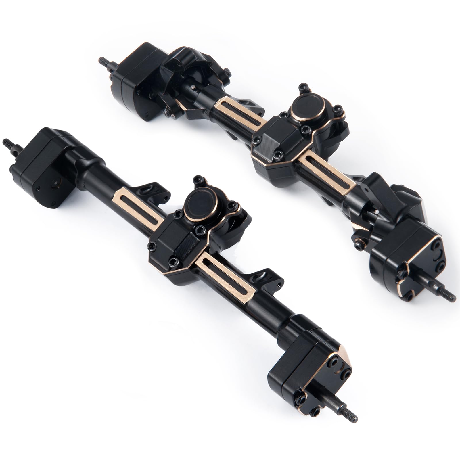 Runup RC Vorder Hinterachse Set CNC Achsen Schwere Messinggewichte für Axial 1/24 RC Crawler Portal Axial SCX24 90081 C10 Jeep Gladiator Ford Bronco Upgrade-Teile