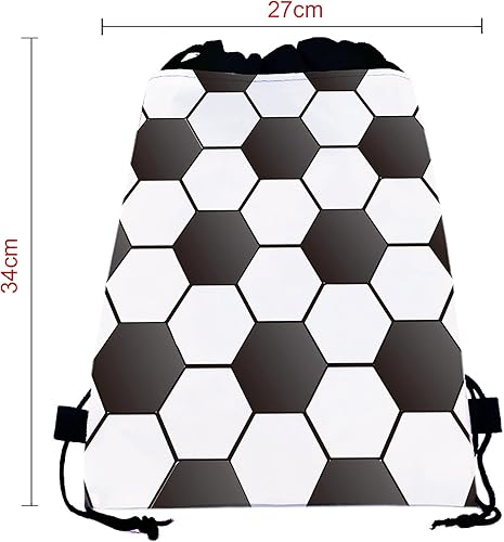 Miniatura 5 de CC HOME Paquete de 12 bolsas con cordón de fútbol, bolsas de recuerdo de fiesta de fútbol para niños, decoraciones de bebé con temática de fútbol de