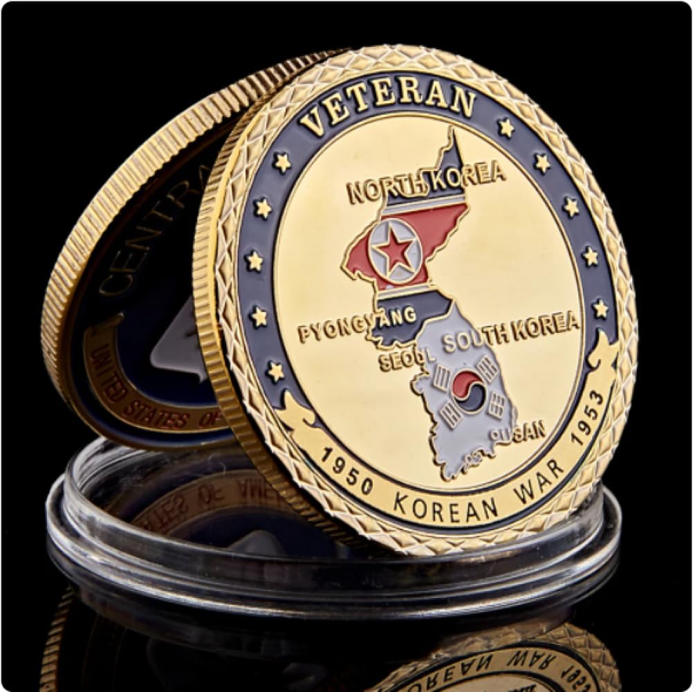 Rezajduie Gold Commemorative Coin 1950-1953 Wwii Korean War Veteran Plated Challenge Coin Usa Medal Military Value Souvenir Coin