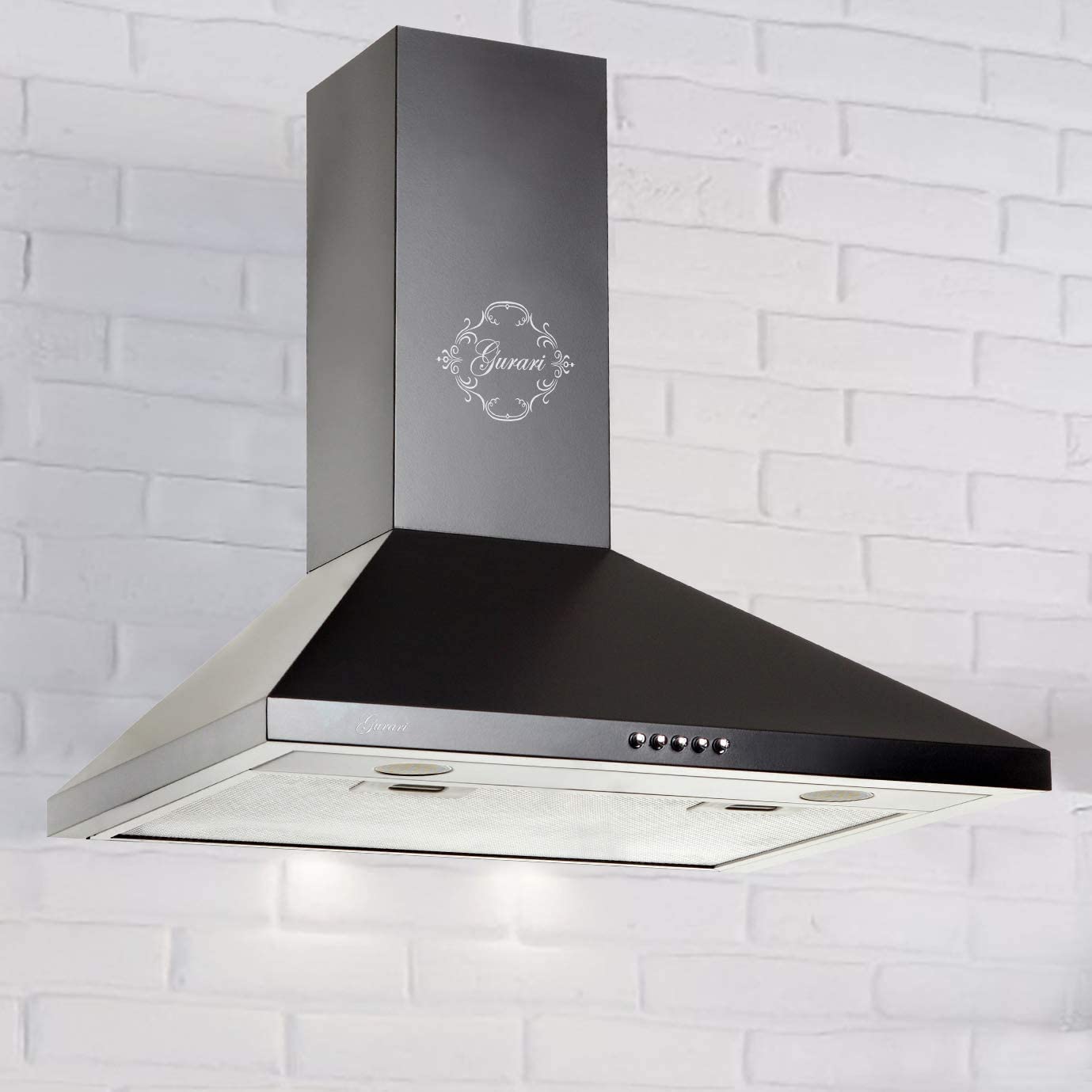 Gurari Okap ścienny GCH C 147 BL 6 okap kuchenny 60 cm 1000 m³/h czarny