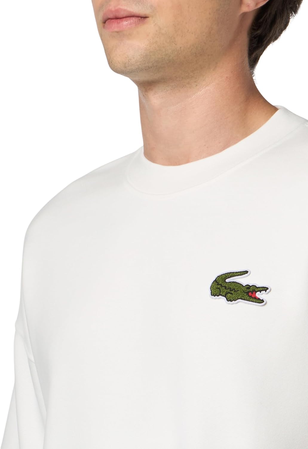 Lacoste mens Loose Fit Badge Accent Fleece Sweatshirt - Image 5