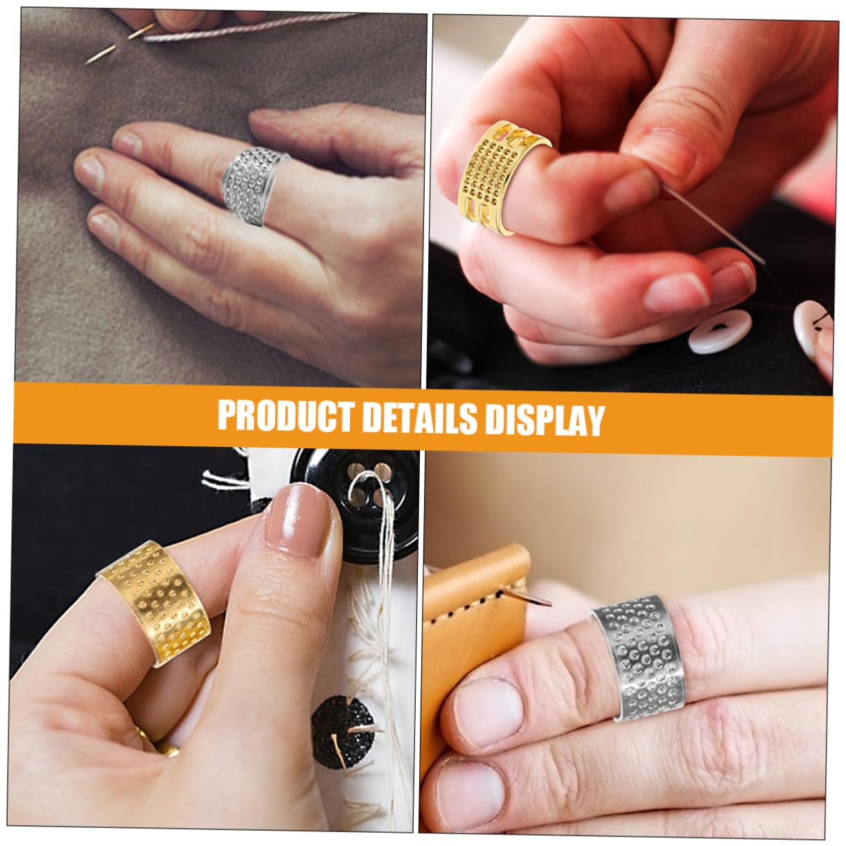 Lurrose 4 Set di Ditale da Cucito con Apertura in Rame Robusto Ditale da Cucito Portatile per Trapuntatura Protegge Le Dita Dallago Facile da Usare 20 Pezzi * 4