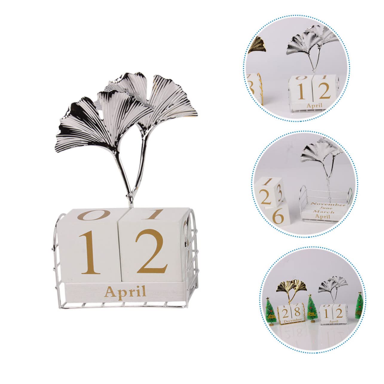 Calendario Perpetuo da Scrivania Calendario Blocchi Decorativo per Ufficio Dimensioni Compatte per Scrivania