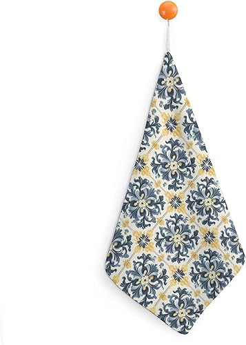 Decorative Hand Towels for Bathroom - Retro Pattern Q Print Soft Absorbent Small Bath Hand Towels for Kitchen, Farmhouse, Spa, Hotel, Guest Tea and