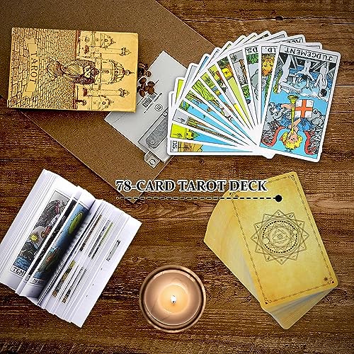 Image of DIANZHU Tarot Card Game Deck, 78 Tarot Cards with Guidebook, Classic, Durable, Unisex, Age 14+