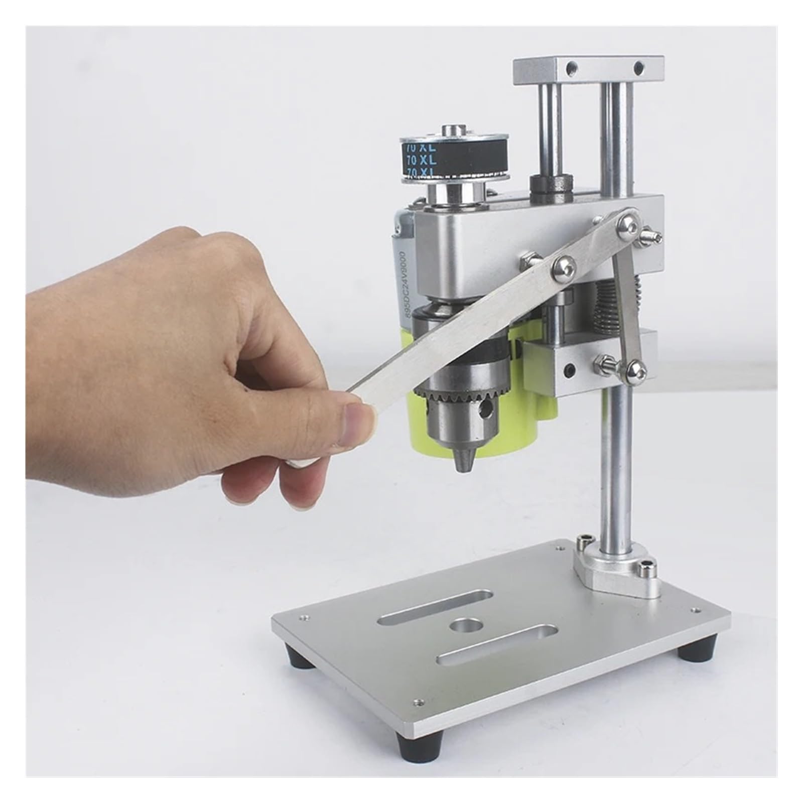 Mini Taladro De Banco De Alta Precisión, Mini Taladro De Banco Eléctrico, Soporte For Bricolaje, Herramientas Eléctricas De Metal Y Madera, Máquina Perforadora De Madera(895Motor No Power)