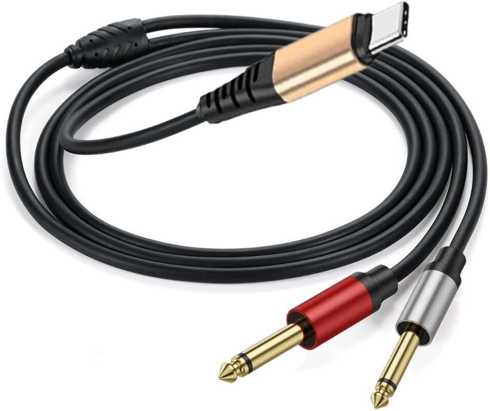 Type-C to Dual 6.35mm TS Audio Cable – USB C to 1/4 Inch Mono Jack Y Splitter Cord for Mixer, Speaker, Amplifier, Audio Interface – 1.5Meter-image-34