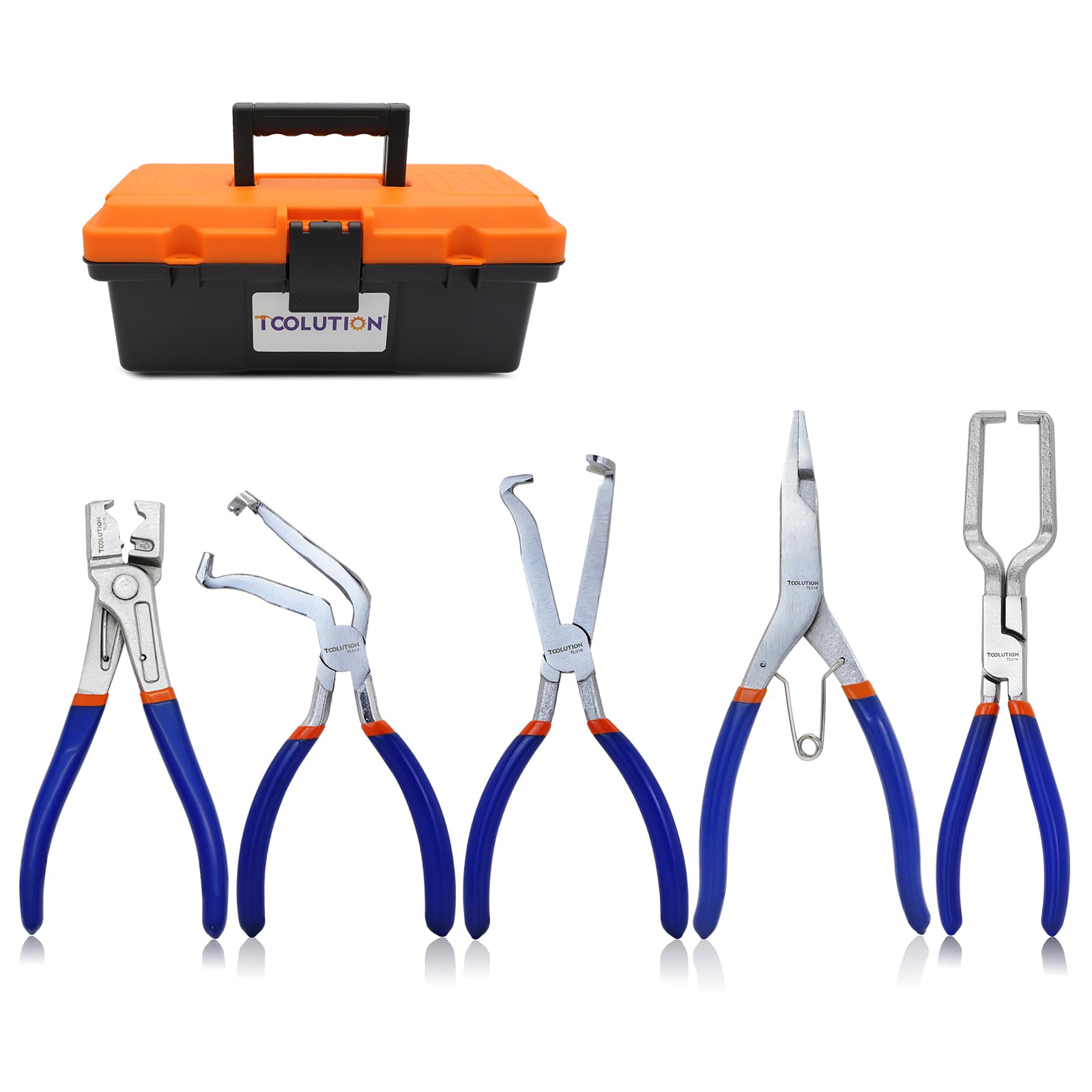 Toolution Black 5Pcs Electrical Disconnect Pliers Set - Fuel Line Pliers, Hose Clamp Plier, Electric Connector Removal Tool For Automotive Repair
