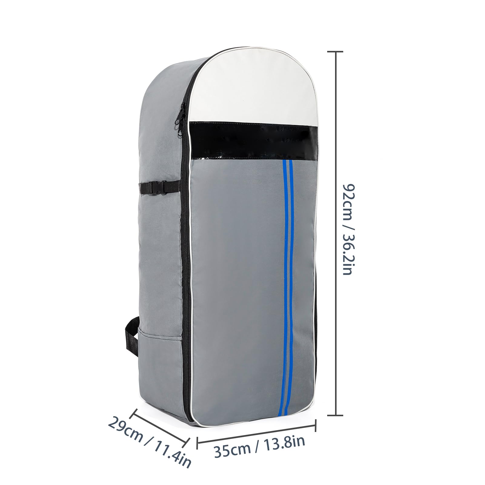 Kavolet Sac à dos pour planche de surf, sac de paddle gonflable, sac à dos de voyage, sac de transport avec fermeture éclair