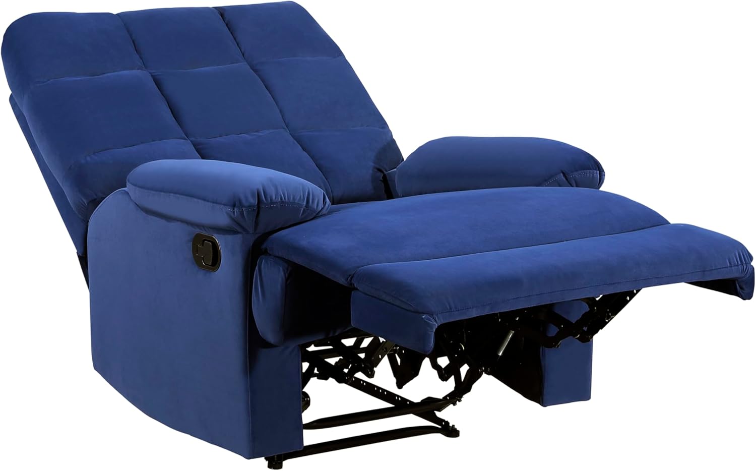 Lexicon Zélie Velvet Manual Reclining Chair, Blue