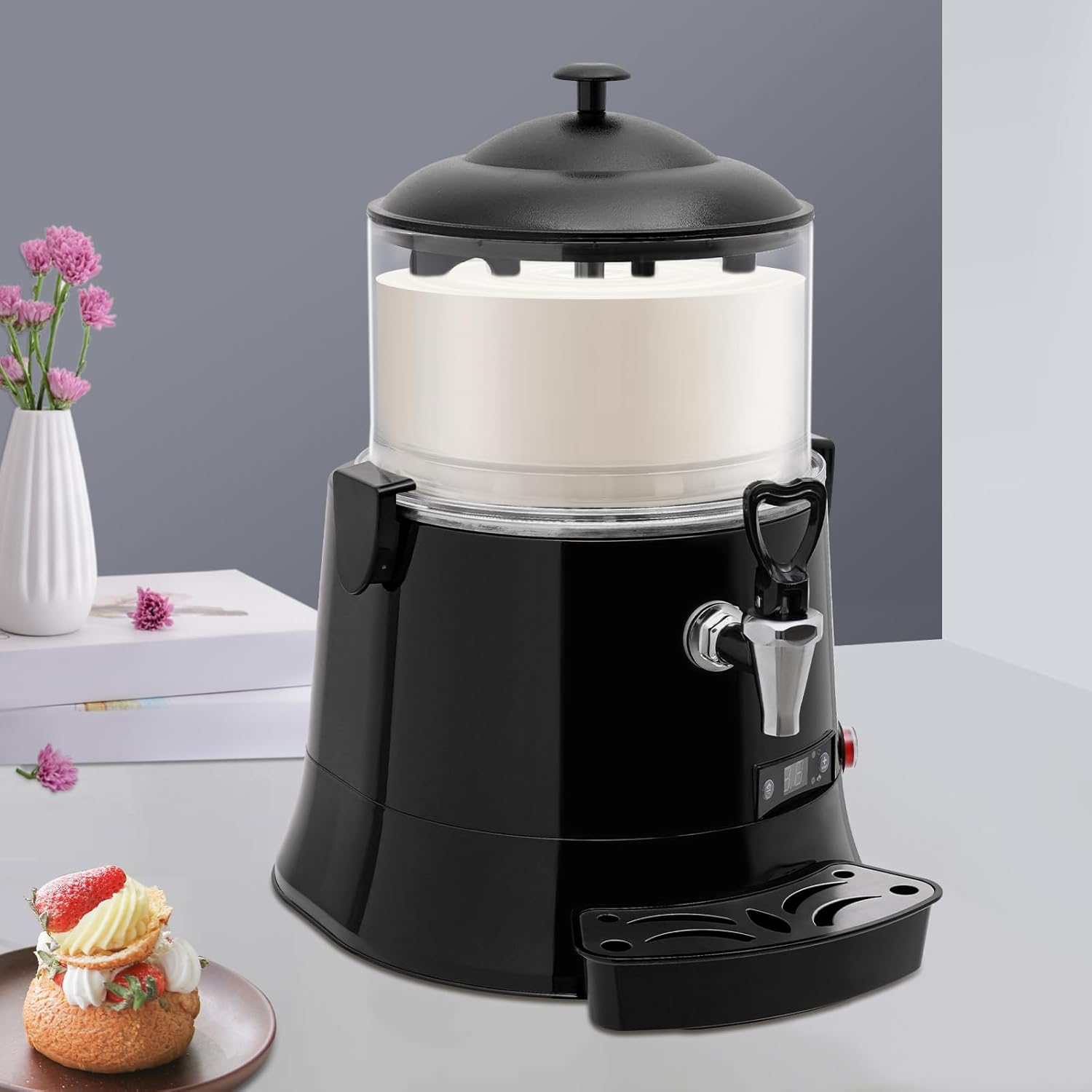 Electric Chocolate Melting Machine, Chocolate Heating and Mixing Machine, Commercial Hot Chocolate Maker Temperature Adjustable for Home Latte Cappuccino, Hot Chocolate