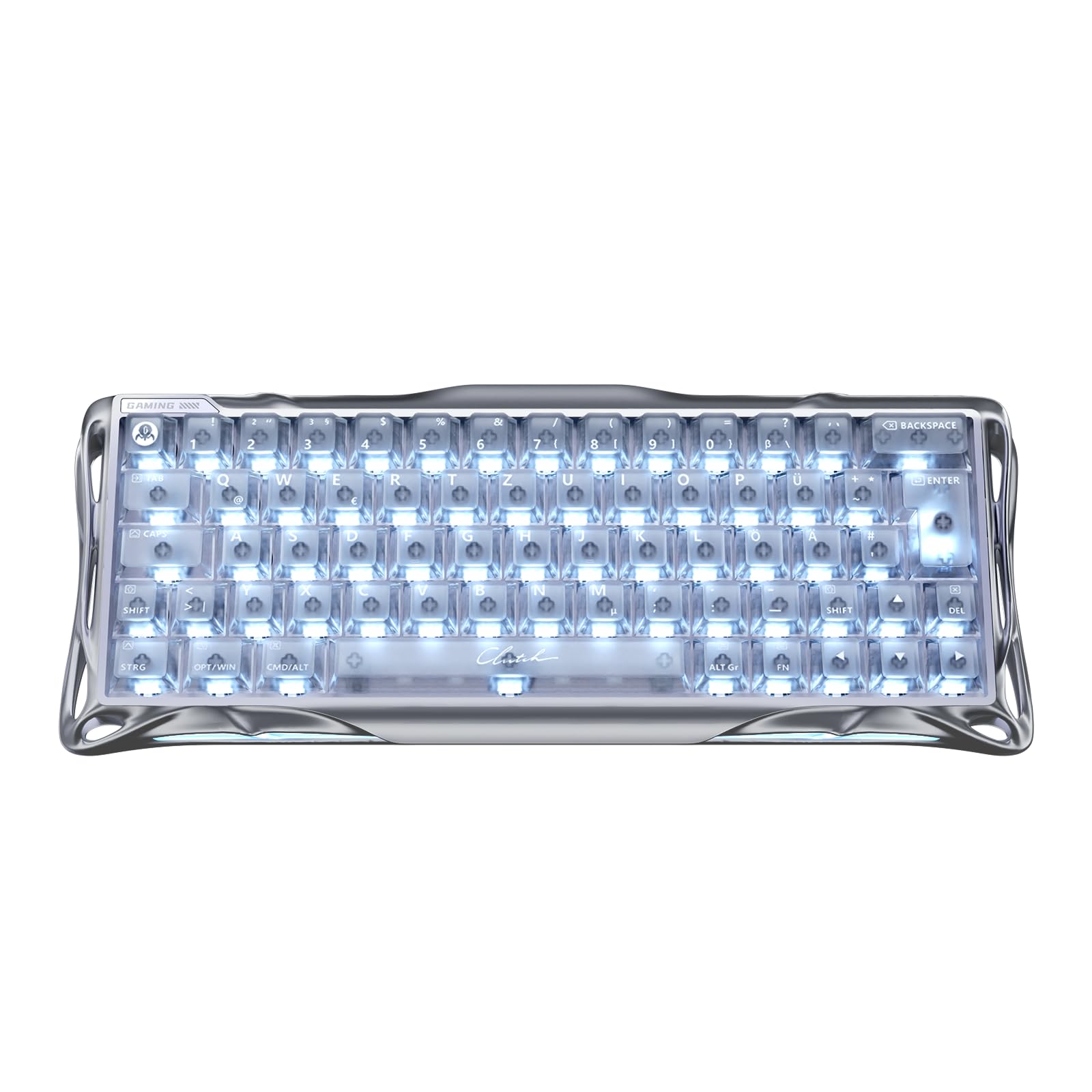 GravaStar Mercury V60 Pro 60% Teclado Gaming de Efecto Hall, Teclado Rapid Trigger con 8000 Hz, interruptores magnéticos, Snap Tap, Aluminio CNC, RGB, para FPS,CS2,PC/Mac (Silver Frost, QWERTZ)