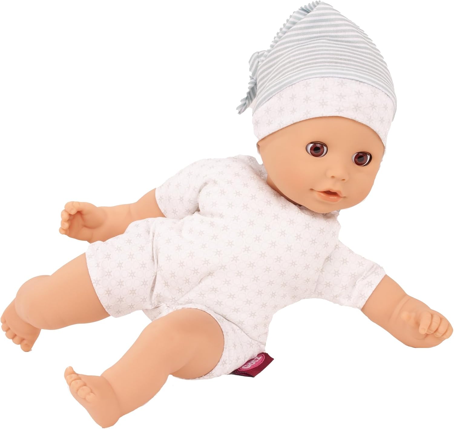 Gotz 2416070 Cosy Aquini to Dress - 13" Tall Bathing Doll Without Hair and Brown Sleeping Eyes.
