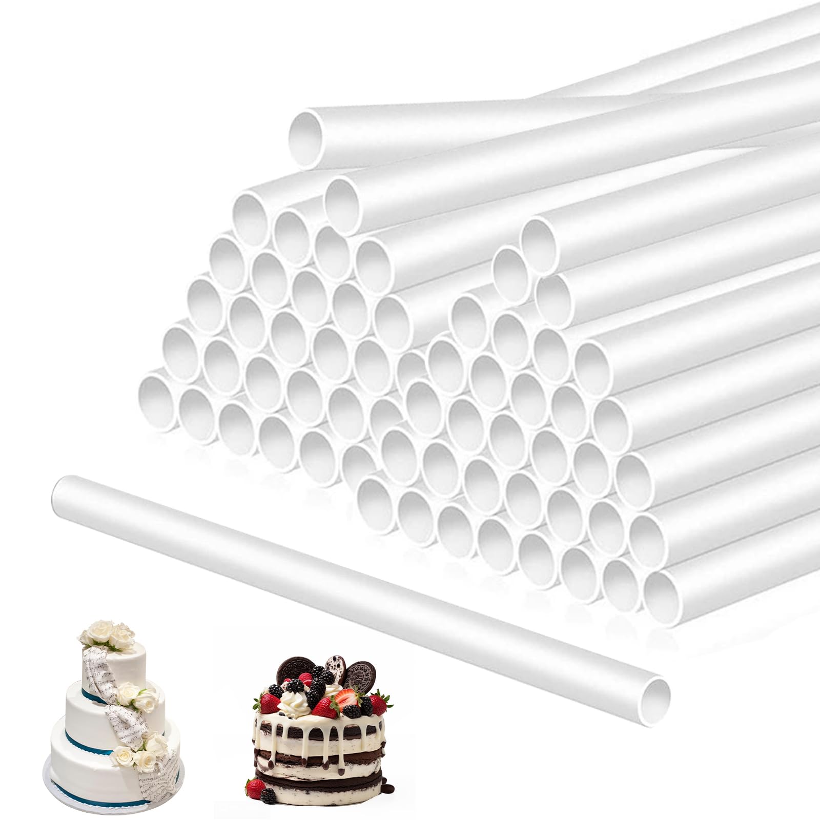 Dhswnng Clear 100 Pcs Cake Dowels For Tiered Cakes, Plastic Rods 19Cm/7.4Inch Cake Supports Cake Stand Sticks Cakes Dowel For Construction Stacking Support