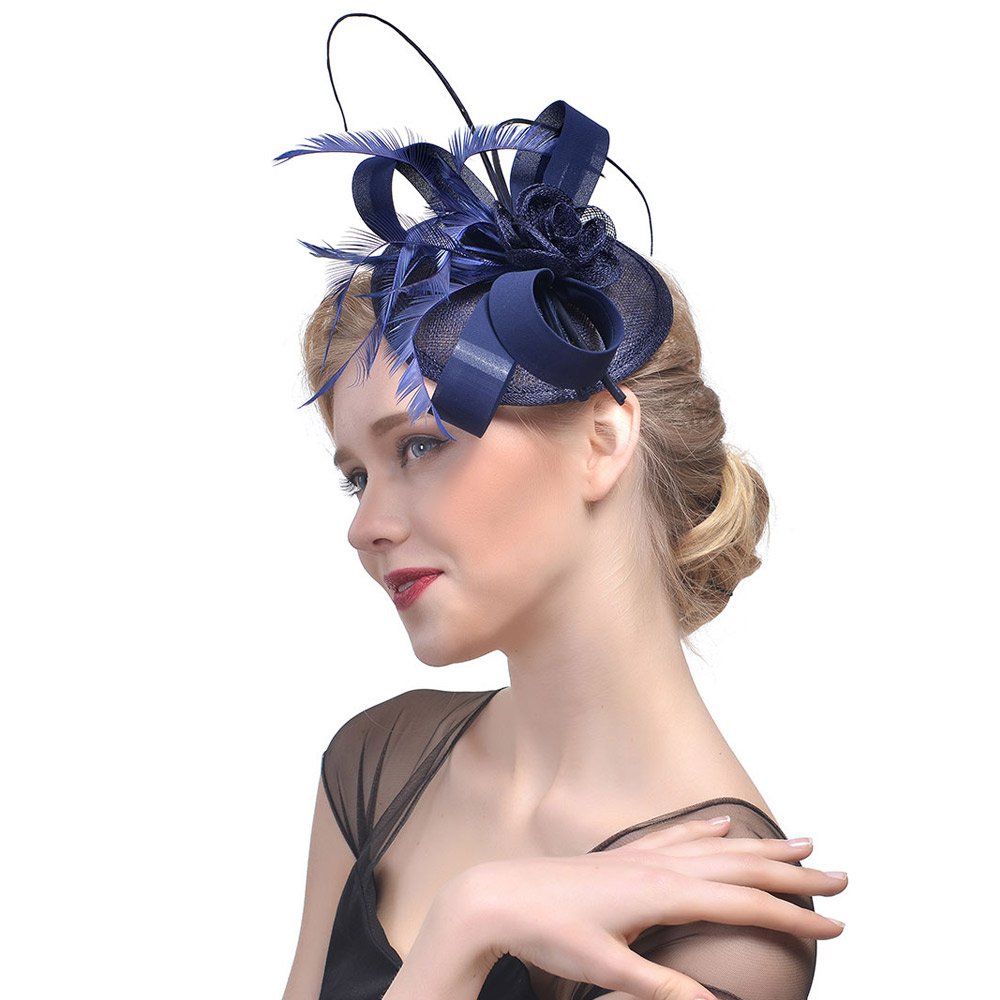 Wocharm Womens Gift Hair Clip Wedding Cocktail Fascinator Flower Headwear Hats