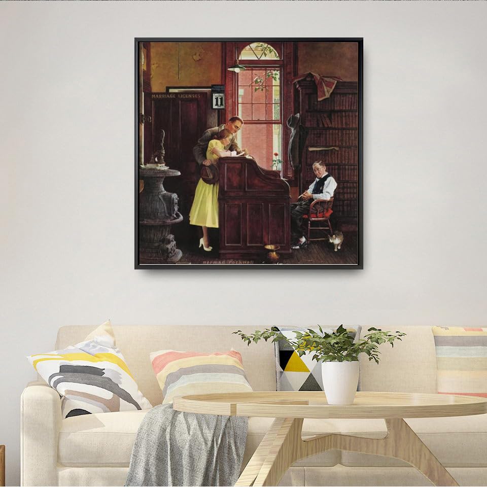 額装品/Weighty/ノーマン ロックウェル/インテリア/ポスター Knuckles Down（ノーマン ロックウェル） 額装品 ウッドハイグレード