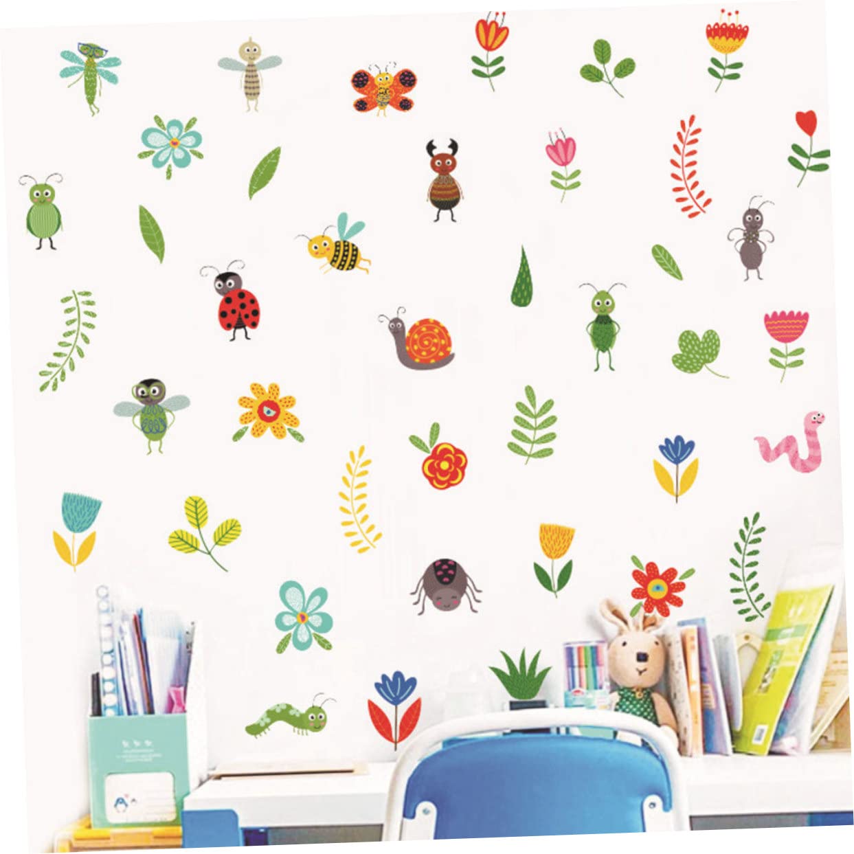 5 Juegos De Pegatinas De Pared De Insectos Decoración Retro Papel Tapiz Pegatinas De Pared Para Guardería Niñas Pegatinas Para Dormitorio De Niñas Pegatinas De Verano