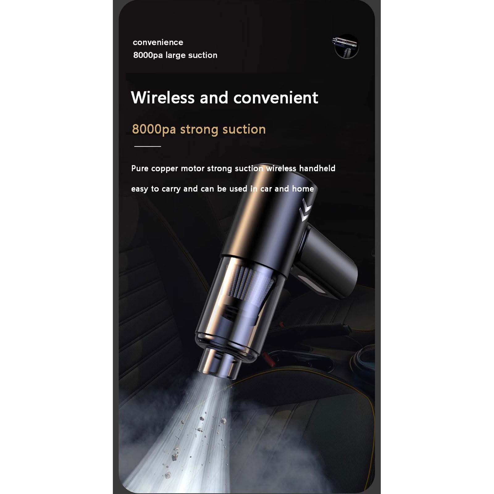 aspiradora para Coche, Aspiradora portátil 4 en 1 for Coche con tecnología de Carga rápida