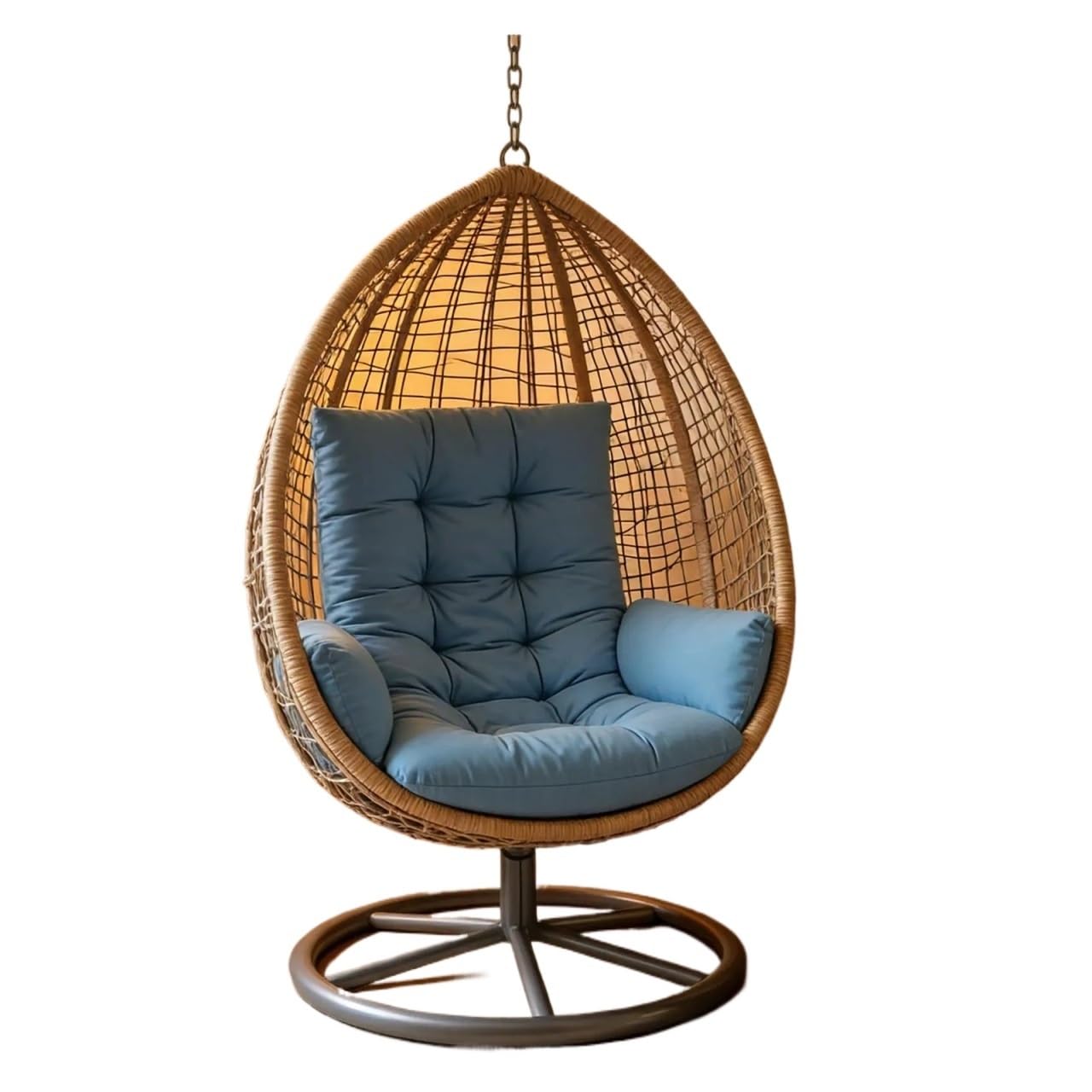 GHHZML Egg Chair Cushion Garden Swing Seat Pad Cushion Outdoor Hanging Chair For Furniture(Blue)