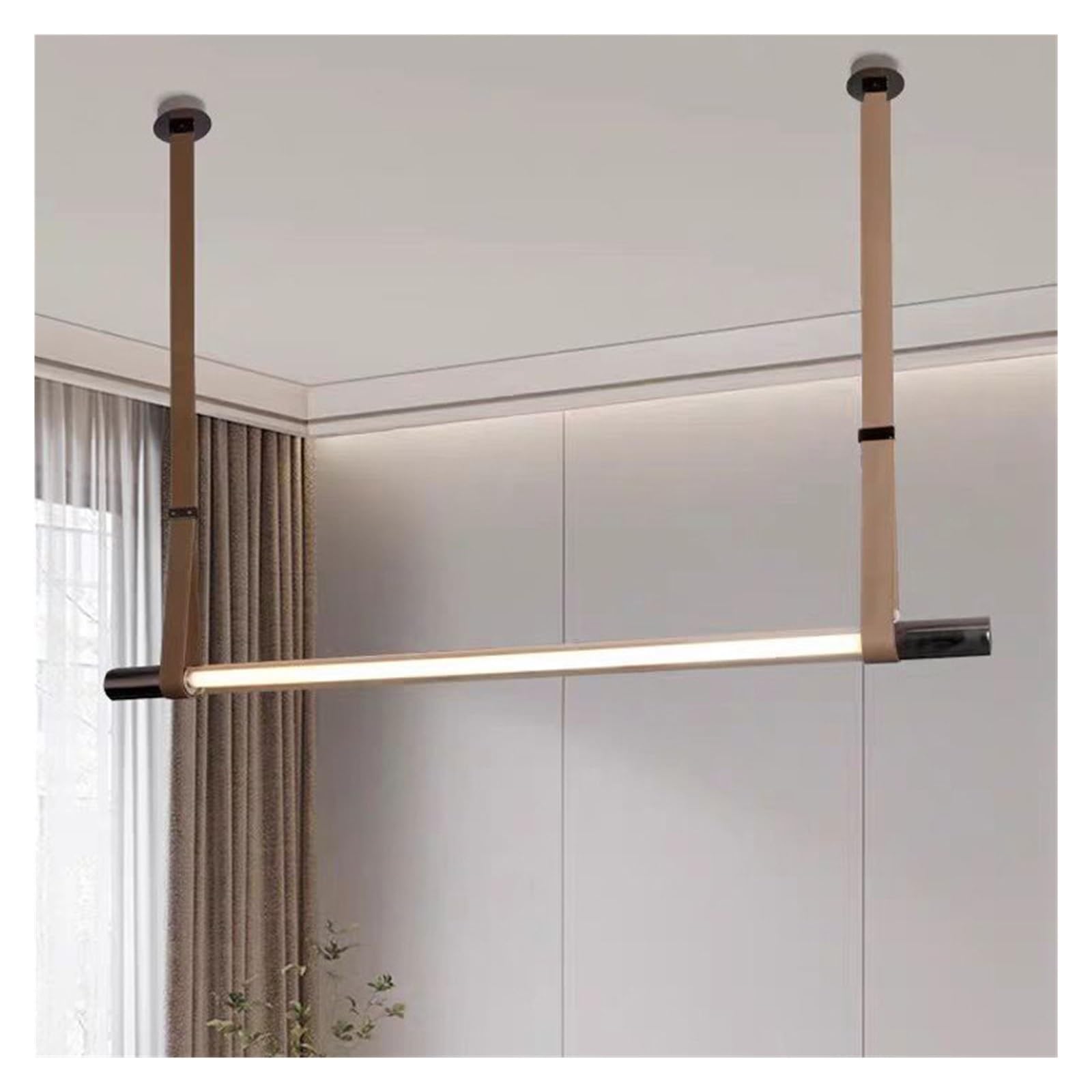 Ceinture Longue en Cuir léger et Luxueux, Style Minimaliste Moderne, idéale pour la Salle à Manger d'un Restaurant et créant Une Ambiance chaleureuse.