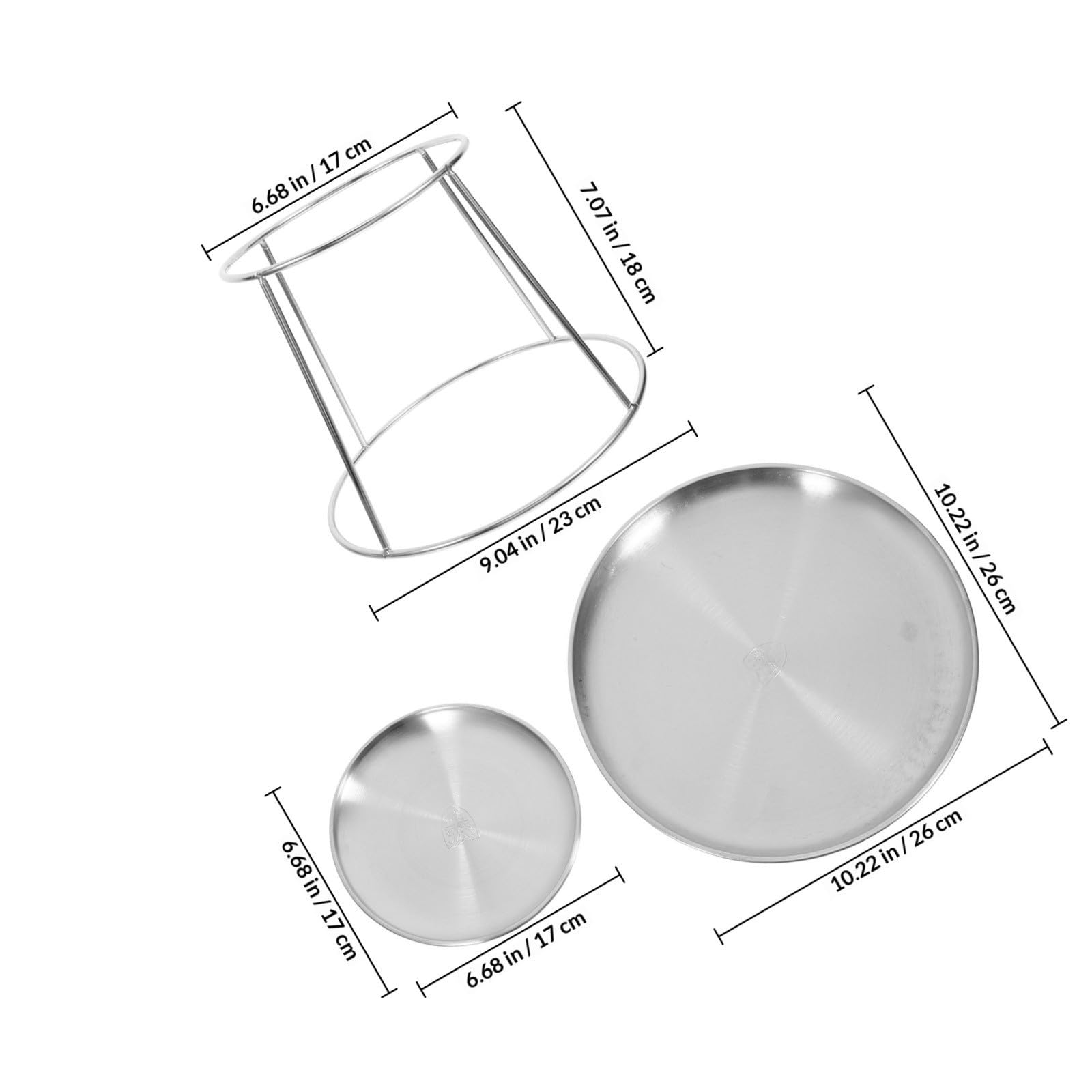 Abaodam Bandeja de Acero Inoxidable para Servir Mariscos Doble Capa, Soporte Resistente y Diseño Moderno para Bodas y Fiestas