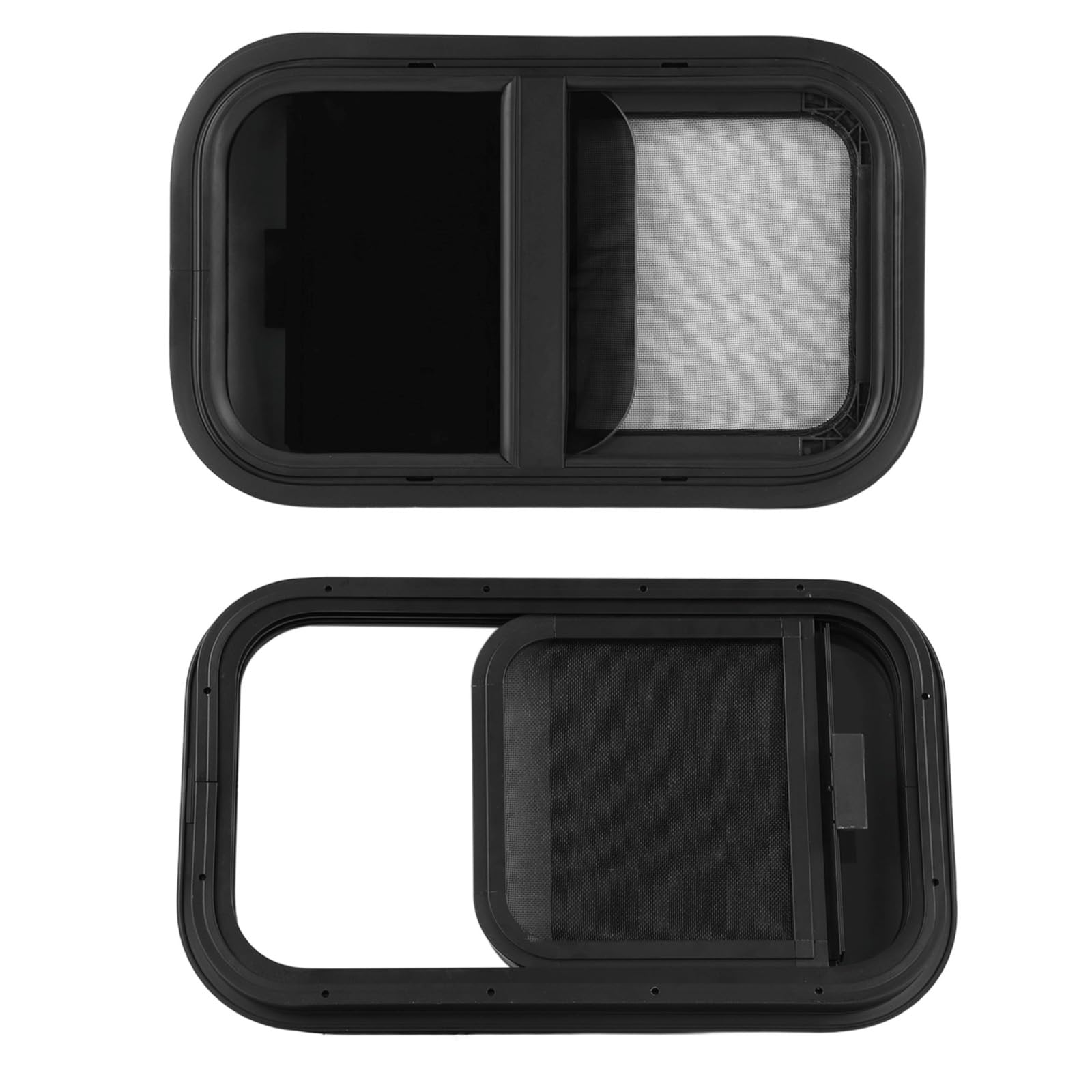 Ventanas para caravanas, 2 Piezas 500x300mm Ventana Corredera RV, Impermeable Ventana Claraboya con Tela Mosquitera y Cristal Tintado, Ideal para Autocaravanas y Remolques