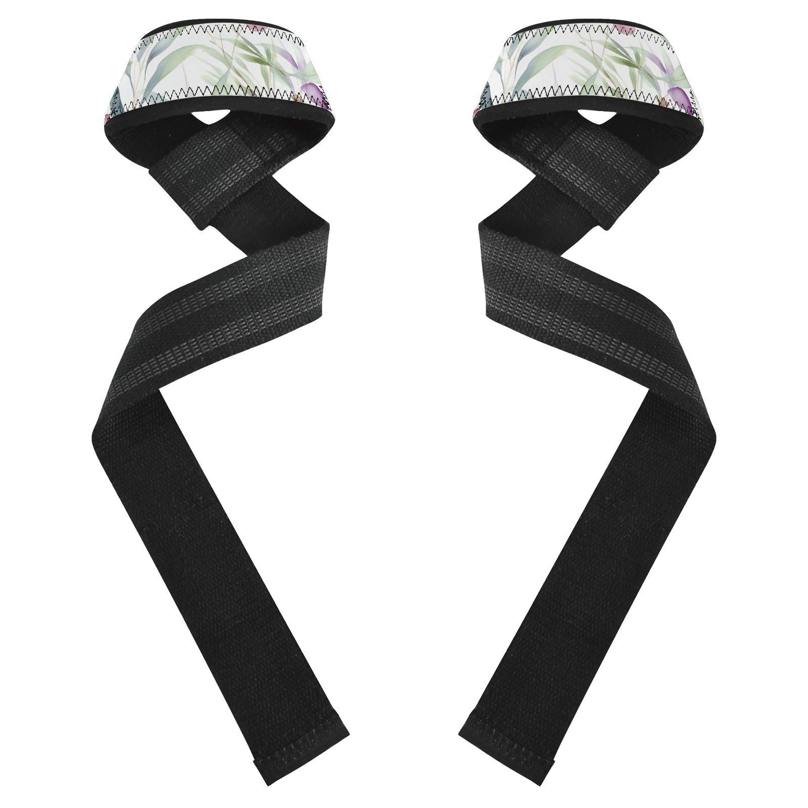 Nander Spring Flowers Wrist Straps for Weightlifting,Lifting Straps with Neoprene Cushioned Wrist Padded and Anti-Skid Silicone for Strength Training,Bodybuilding,Deadlifting