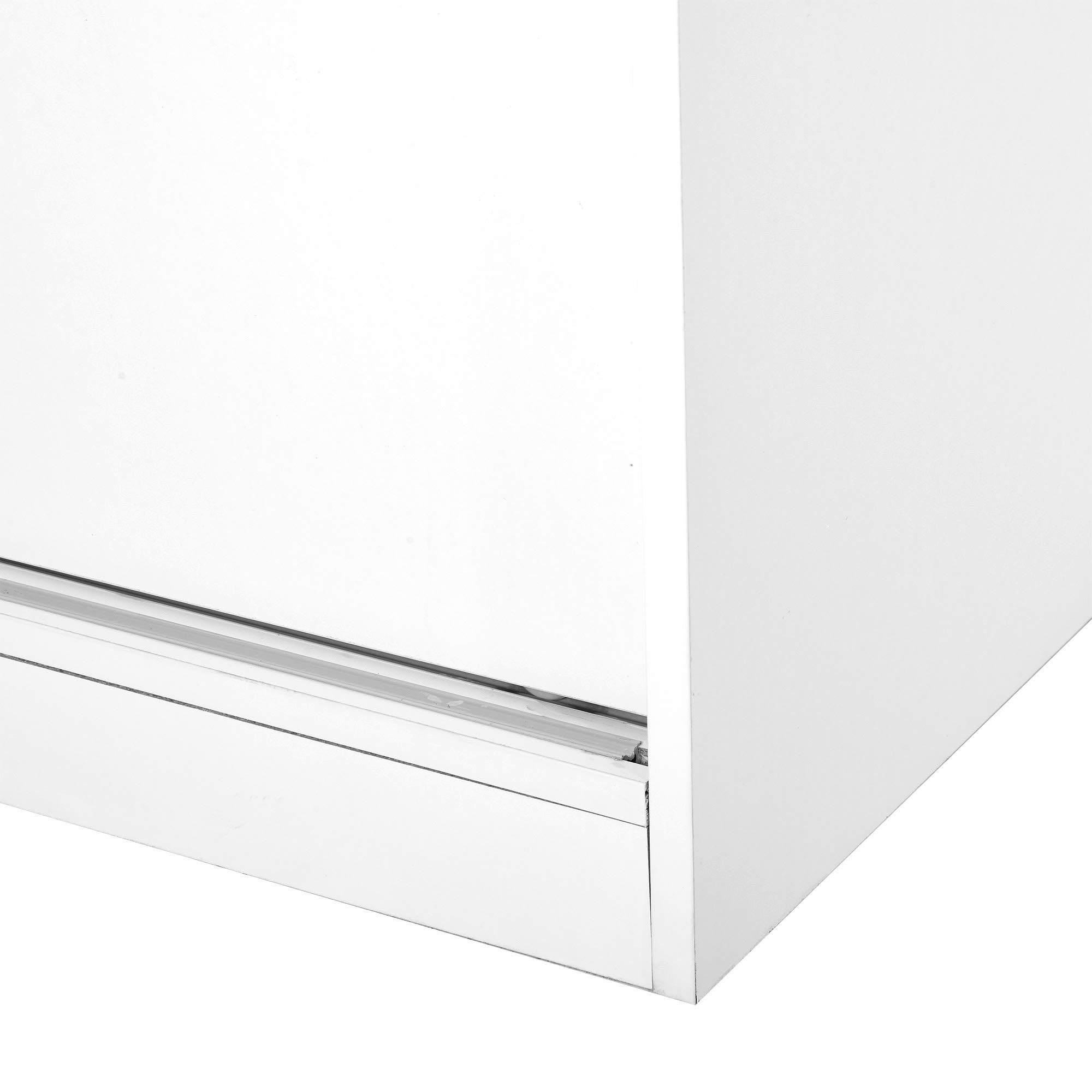 HOMCOM Aktenschrank, Büroschrank mit Türen, großer Bürocontainer mit 3 Regal und 2 Fächern, Aufbewahrungsschrank, E1 Spanplatte, Weiß, 80 x 40 x 120 cm