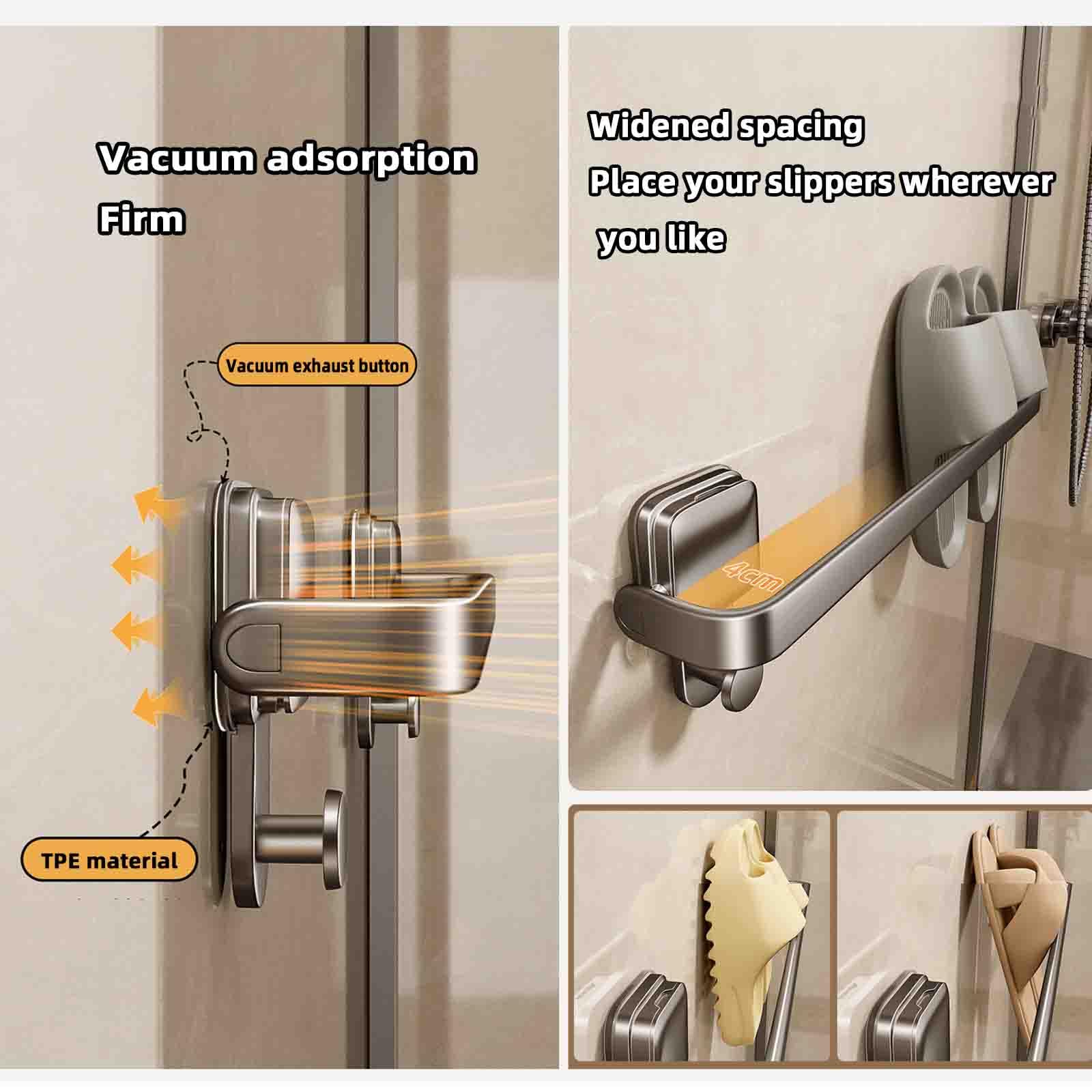 Scarpiera sottile in metallo, compatta, 30 cm, portatile, in alluminio, con ventose, ideale per uso domestico (grigio)
