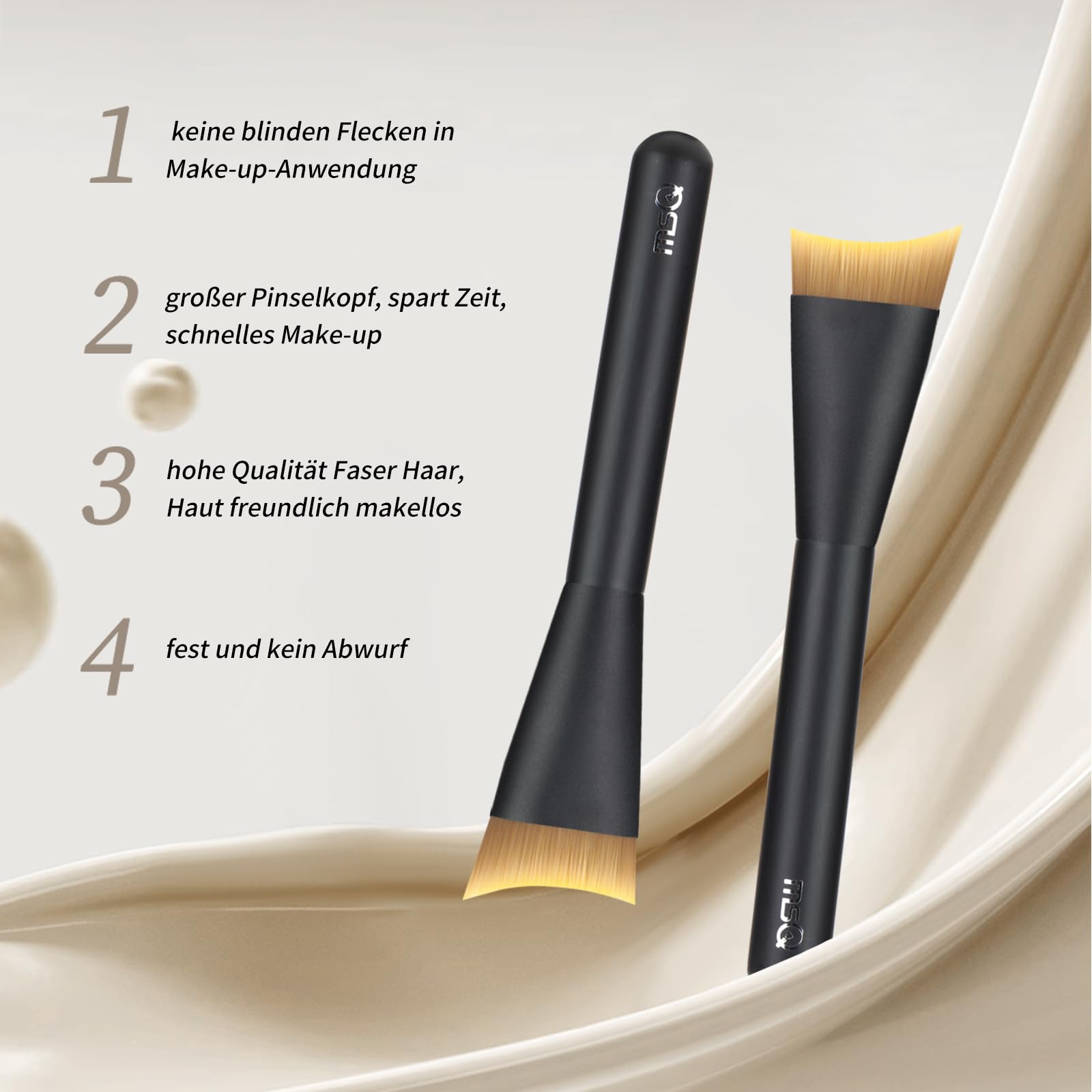 MSQ 1 brocha para base de maquillaje, ultrafina, para maquillaje líquido