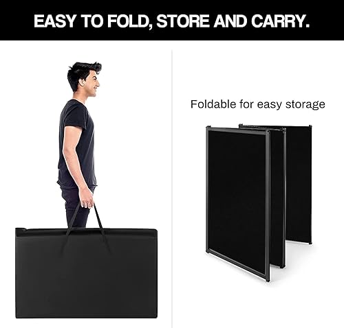 Miniatura 4 de ACHEE - Cabina de eventos portátil para DJ, 4 paneles plegables con marco de metal desmontables, panel de proyección con una bolsa de transporte