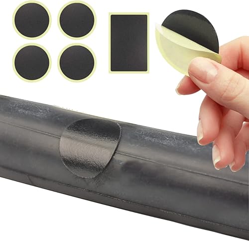 Miniatura 4 de EDIONS Bike Inner Tube Patch Kits, Bicycle Tire Repair Kit with Glueless Self-Adhesive Patches, Vulcanizing Patches, Metal Rasp, Portable Storage