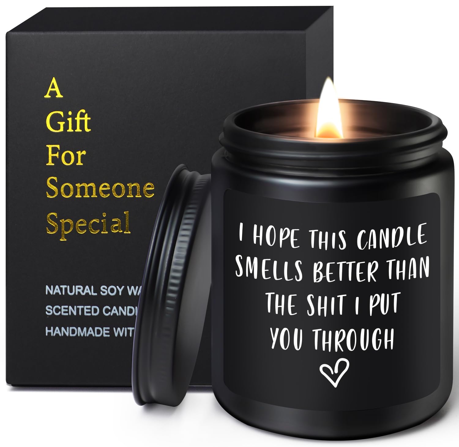 Gifts for Him Dad Men, Valentines Day Fathers Day Birthday Anniversary Christmas Apology I'm Sorry Gifts, Funny Gift for Boyfriend Husband Grandpa, Scented Candle for Men, Sandalwood 200g Soy Wax