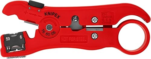 Miniatura 1 de Knipex 16 60 06 SB Herramienta de pelado para cables coaxiales y cable de datos 4,92" en envases blíster