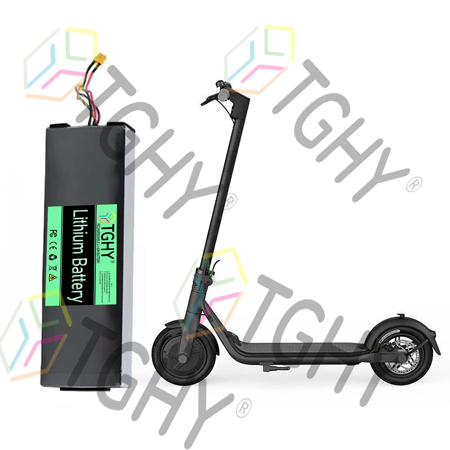 TGHY Monopattino Pieghevole Ricaricabile da 36 Volt con Batteria Integrata, Pacco Batteria agli ioni di Litio 36V 5,1Ah 7,65Ah 10,2Ah, per Hoverboard, Skateboard e Motori 367,2W.,36v 7.65ah