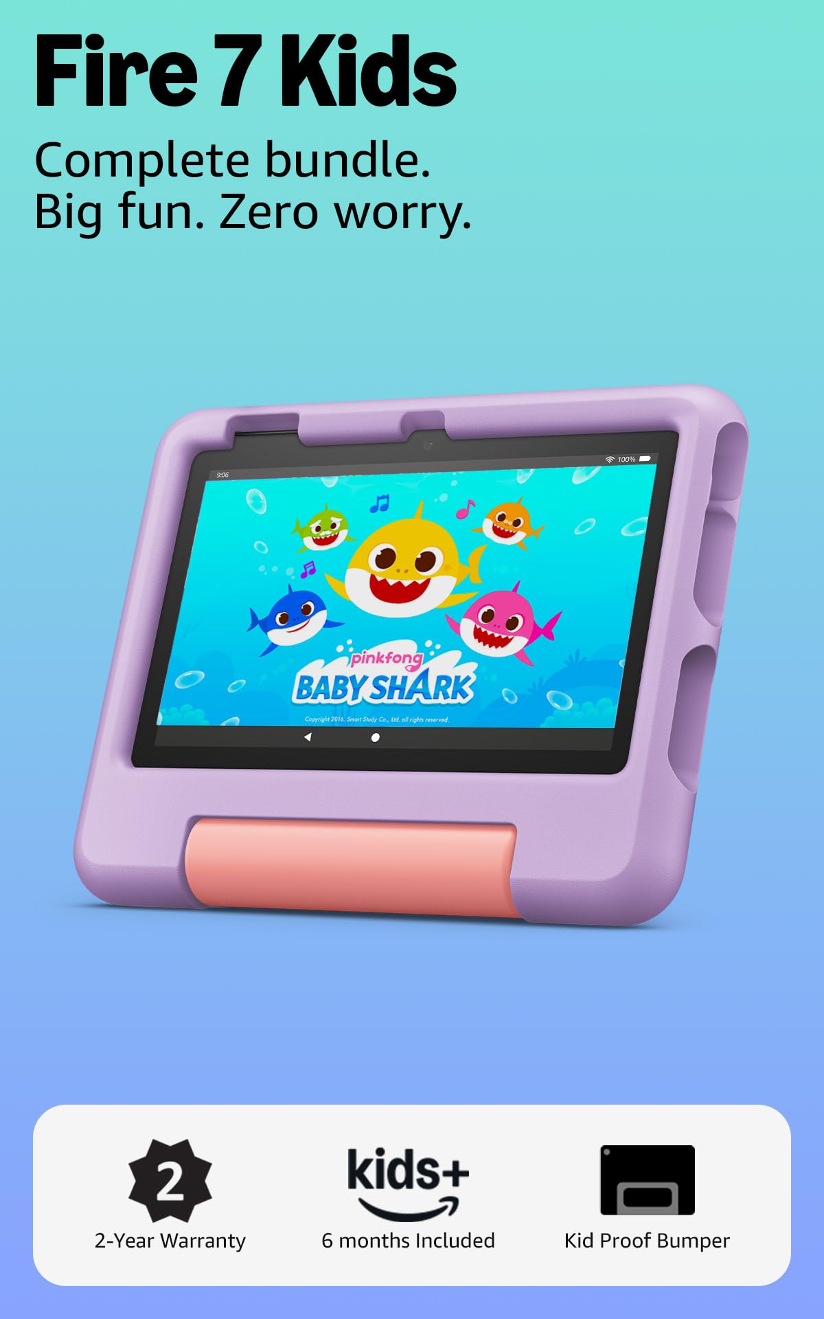 Amazon Fire 7 Kids tablet (newest model) ages 3-7
