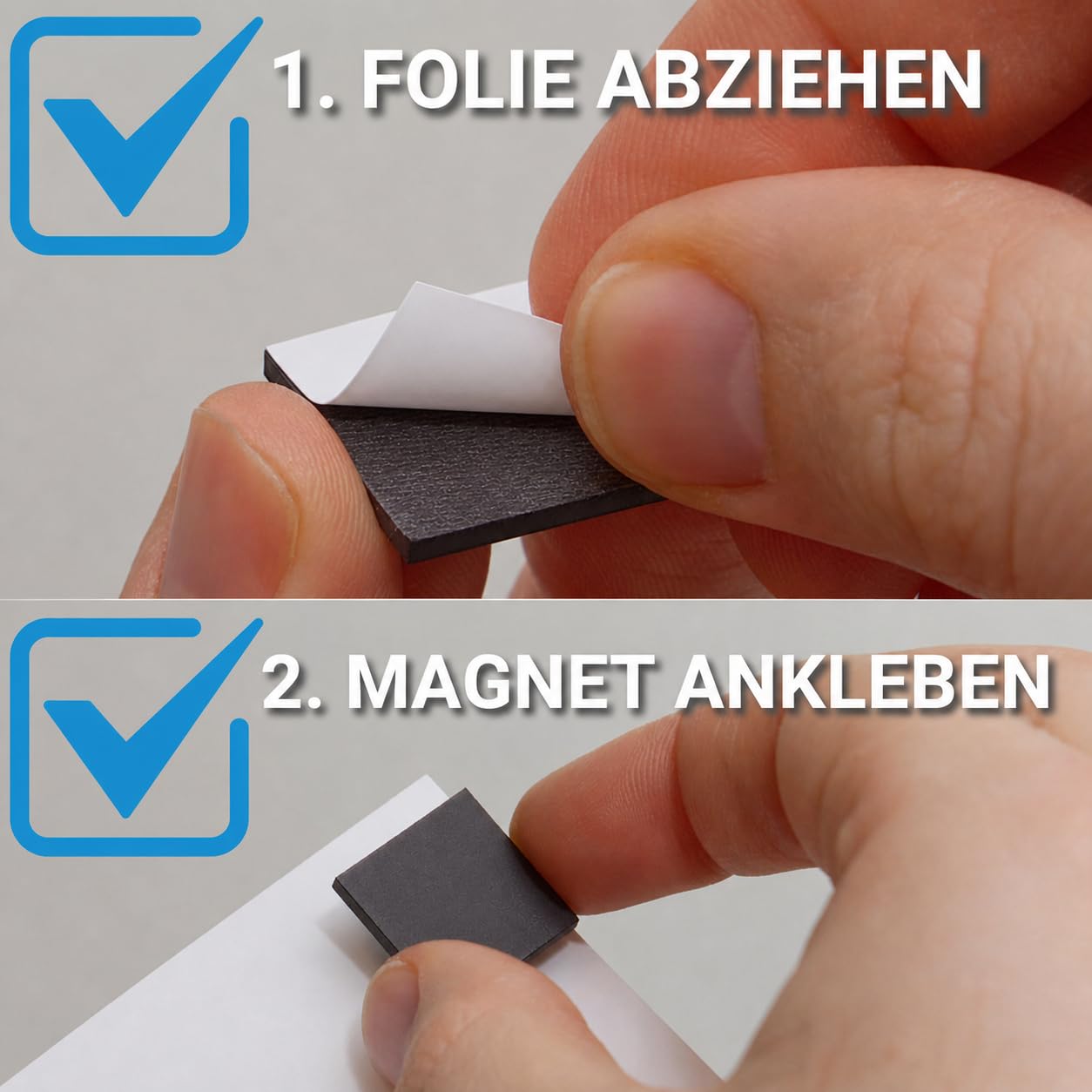 5er Pack - Magnetplättchen selbstklebend - 250x Klebemagnete für Kühlschrank, Tafel, Büro, 10x10mm