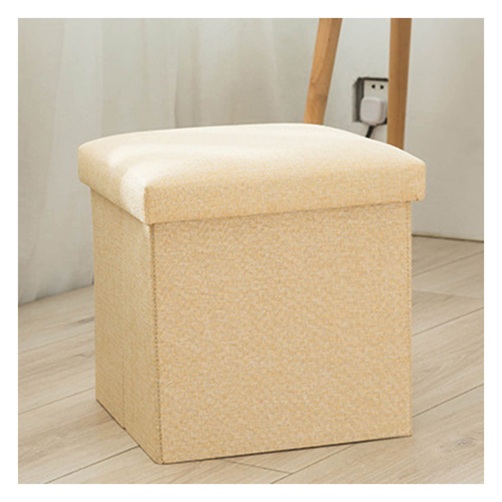 Tabouret en coton et lin pour table basse et moments de détente au salon
