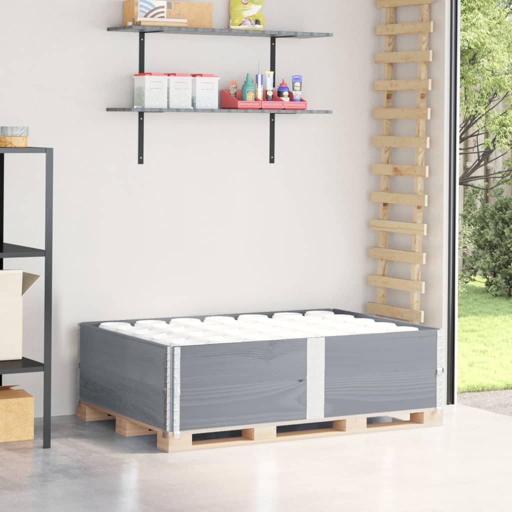 Paretali per Pallet 2pz Grigi 150x100cm Legno Massello di Pino, Commercio e Industria,Movimentazione di Materiali,Pianali di carico e Pallet, 24.1kg-4010307