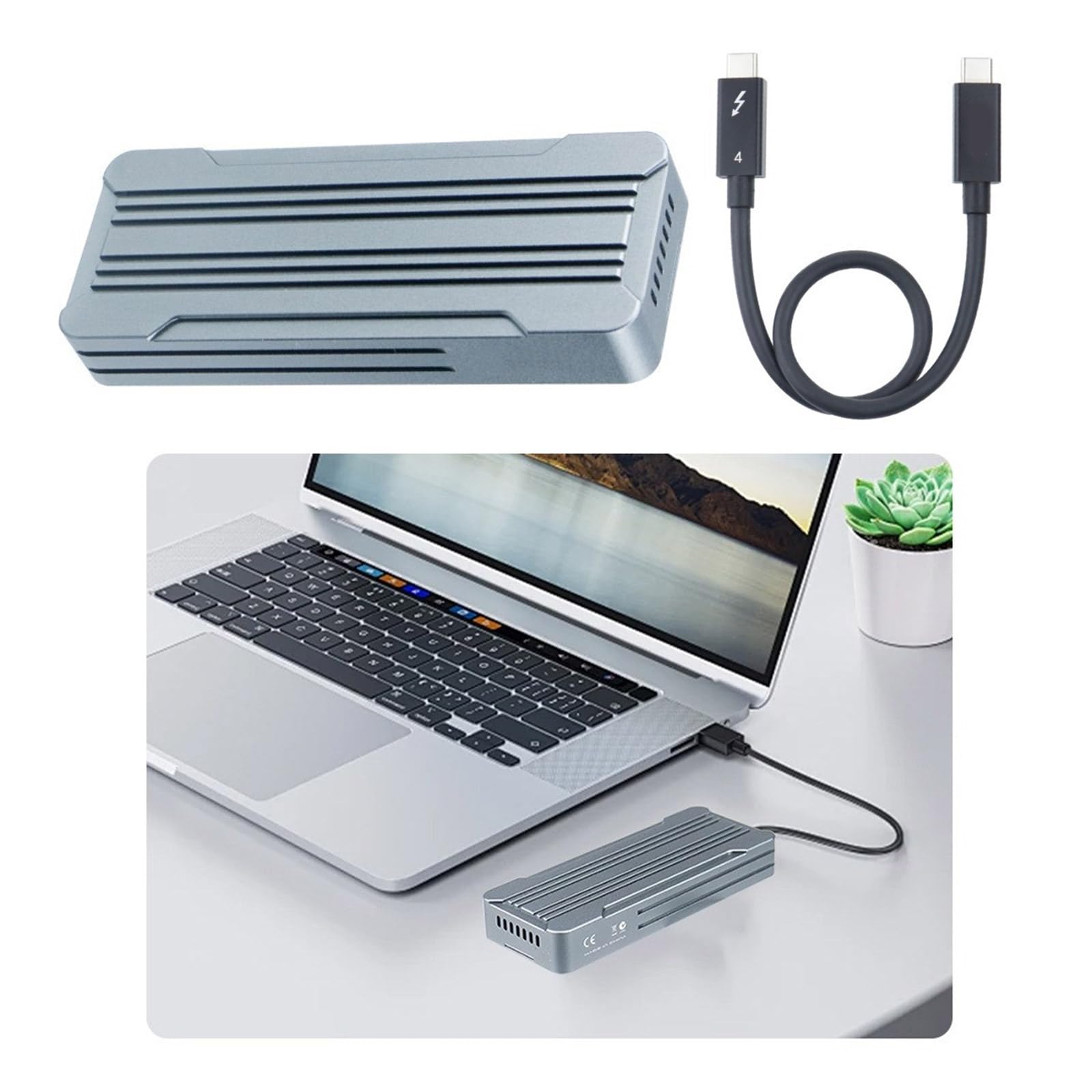 UsbC NVMe SSD Box Alluminio Enclosure 40Gbps Veloce Velocità di Trasferimento USB4 Thunderbolt3compatible Dissipat di calore efficiente