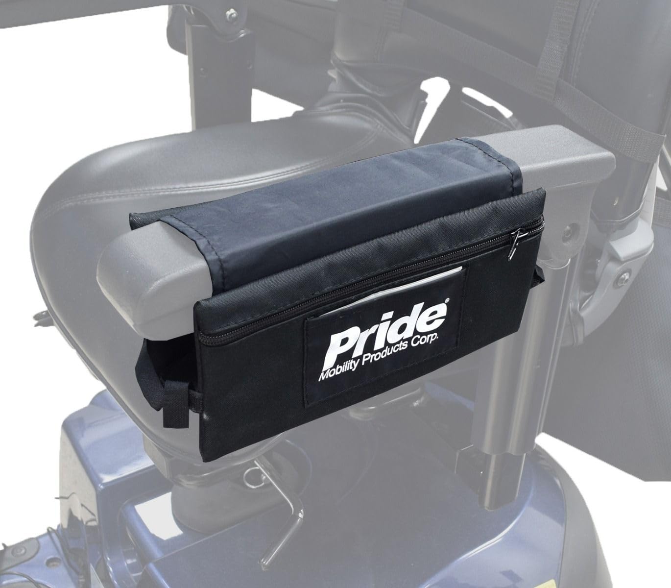 AlveyTech Sacoche de Selle Double pour Scooter de mobilité ou Chaise électrique – Support d'accessoires pour chaises électriques Pride Mobility et Scooters comme Jazzy, Fixation sur accoudoir