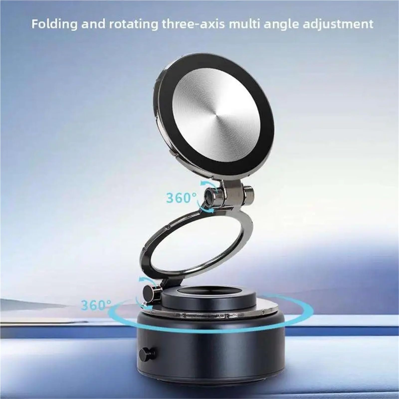 Accesorios Coche Soporte Movil Coche Supporto per Telefono Cellulare Regolabile con Rotazione a 360 ° Supporto Magnetico per Ventosa Ultra Stabile per Telefono(Black)