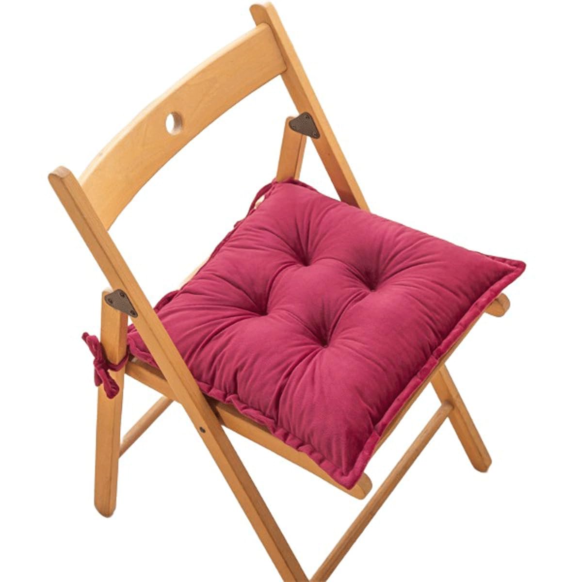 Set of 4/2/1 Square Chair Cushion with Ties for Dining Chairs 40x40/45X45cm Non Slip Kitchen Dining Square Chair Pad and Seat Cushion(L7,2PCS_40X6CM)