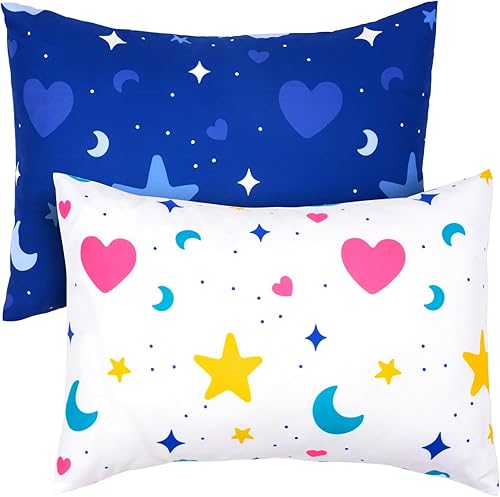 Miniatura 122 de Fundas de almohada para niños pequeños, paquete de 2 fundas de almohada para almohadas de 13 x 18 pulgadas o 12 x 16 pulgadas para ropa de cama
