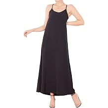 ZEEREE Women's Chiffon Long Full Slips for Under Dresses Nightgown Camisoles Slip Dress Cami Dress Chemise Petticoat