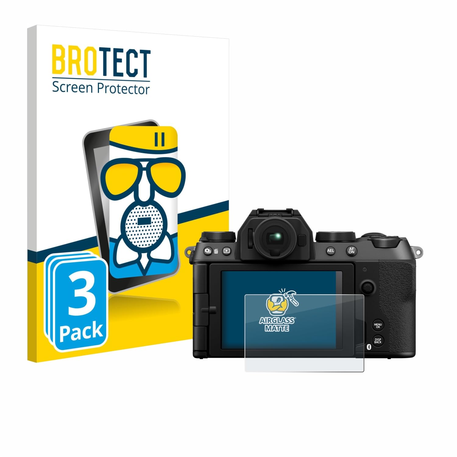 Brotect Pellicola Vetro Opaca Per Fujifilm X-T5 – 3 Pezzi, Anti-Riflesso, Durezza 9H, Anti-Impronta, Prodotta In Germania