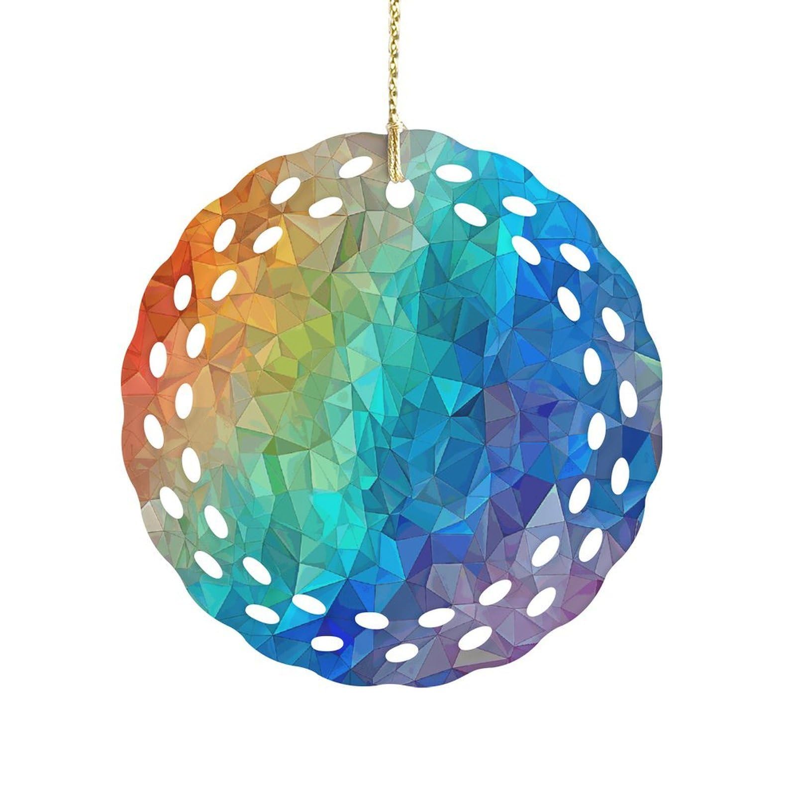 Wsoihfec Women's Style Rainbow Triangle Hanging Ornament 3 Inch Round,1-Pack,Xmas Decor -Two-Sided Printed,Friend Ornament Gifts For Friends Coworker Sisters
