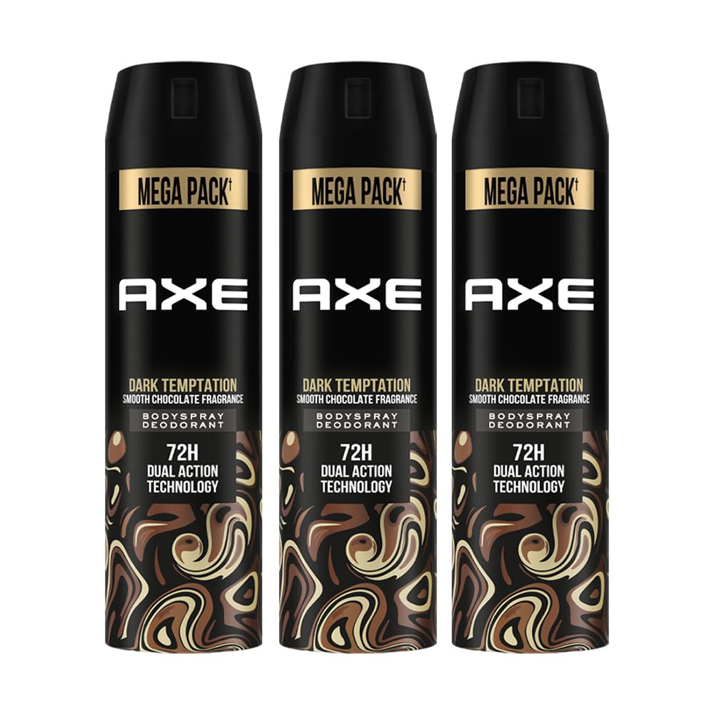 Axe Dark Temptation Men's Deodorant, Long Lasting Deodorant Spray For Men With An Irresistible Scent, 215ml, Pack of 3-image-14