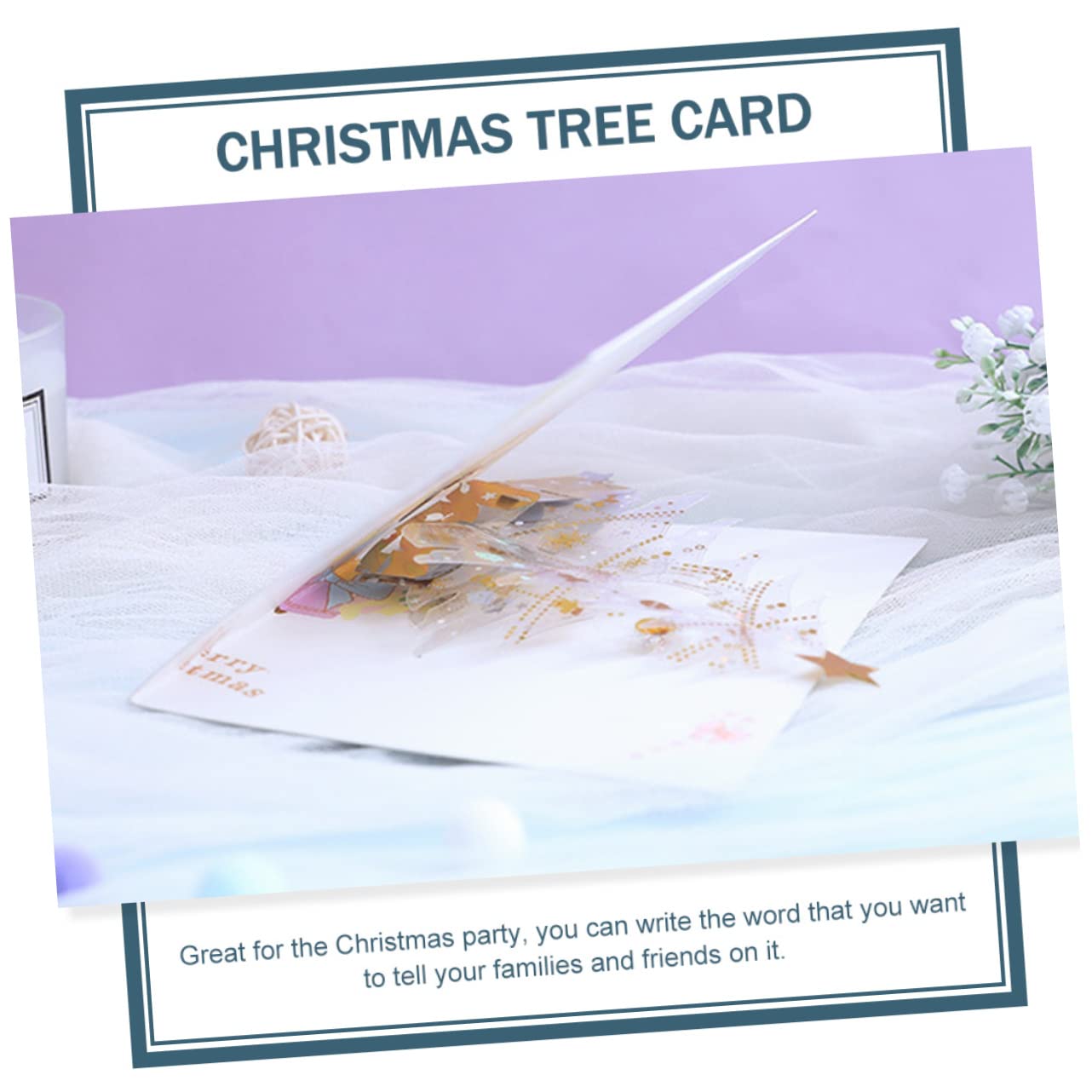 SHINEOFI 5piezas Tarjeta De Felicitación Navideña De Árbol De Navidad Diseño Para Festivo y Expresar y